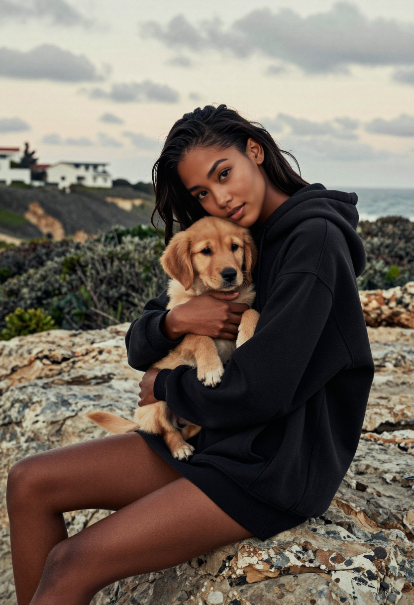 Black Oversized Hoodie Dress