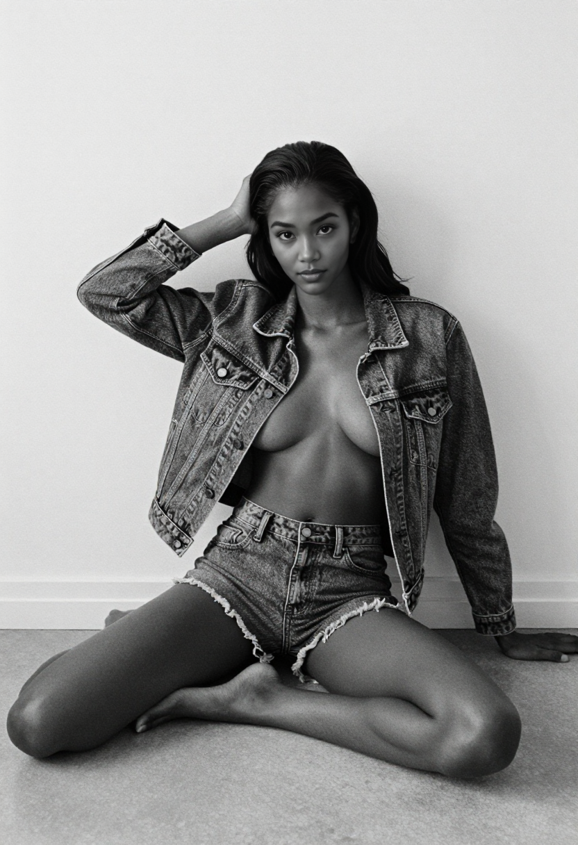 Denim Jacket And Denim Shorts