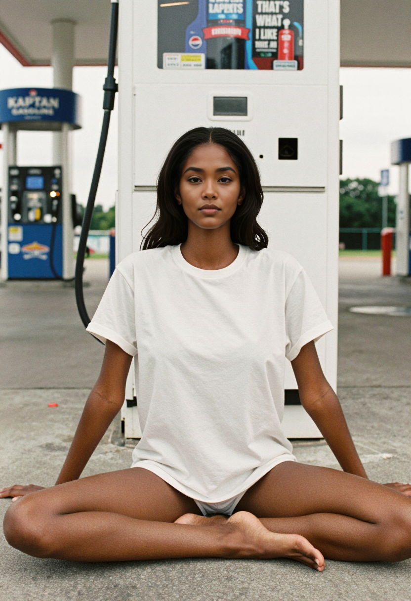 White Oversized T Shirt And White Underwear